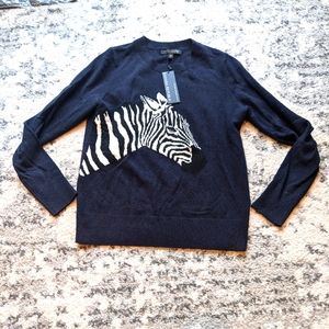 J Crew Zebra Wool Sweater XS NWT